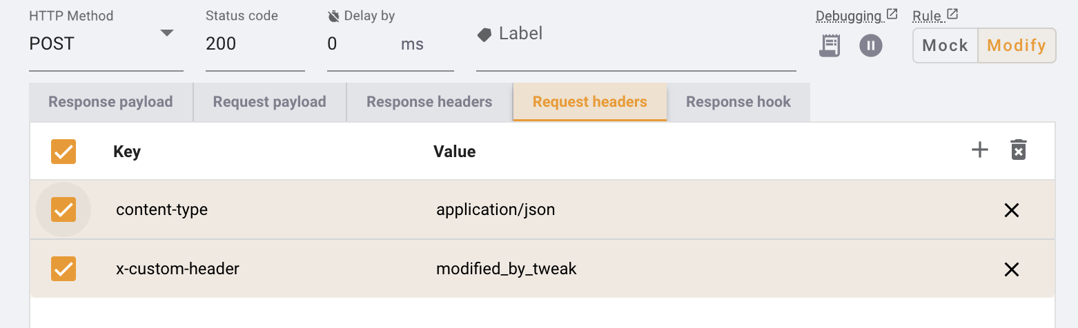 modify rule interface changes modify rule interface changes