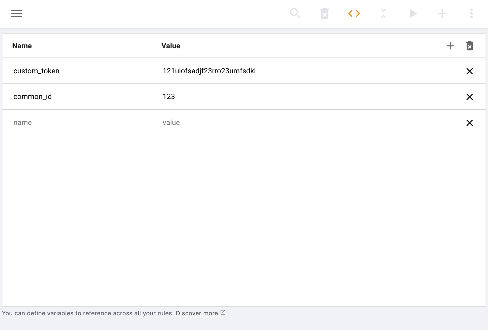 variables table user interface variables table user interface
